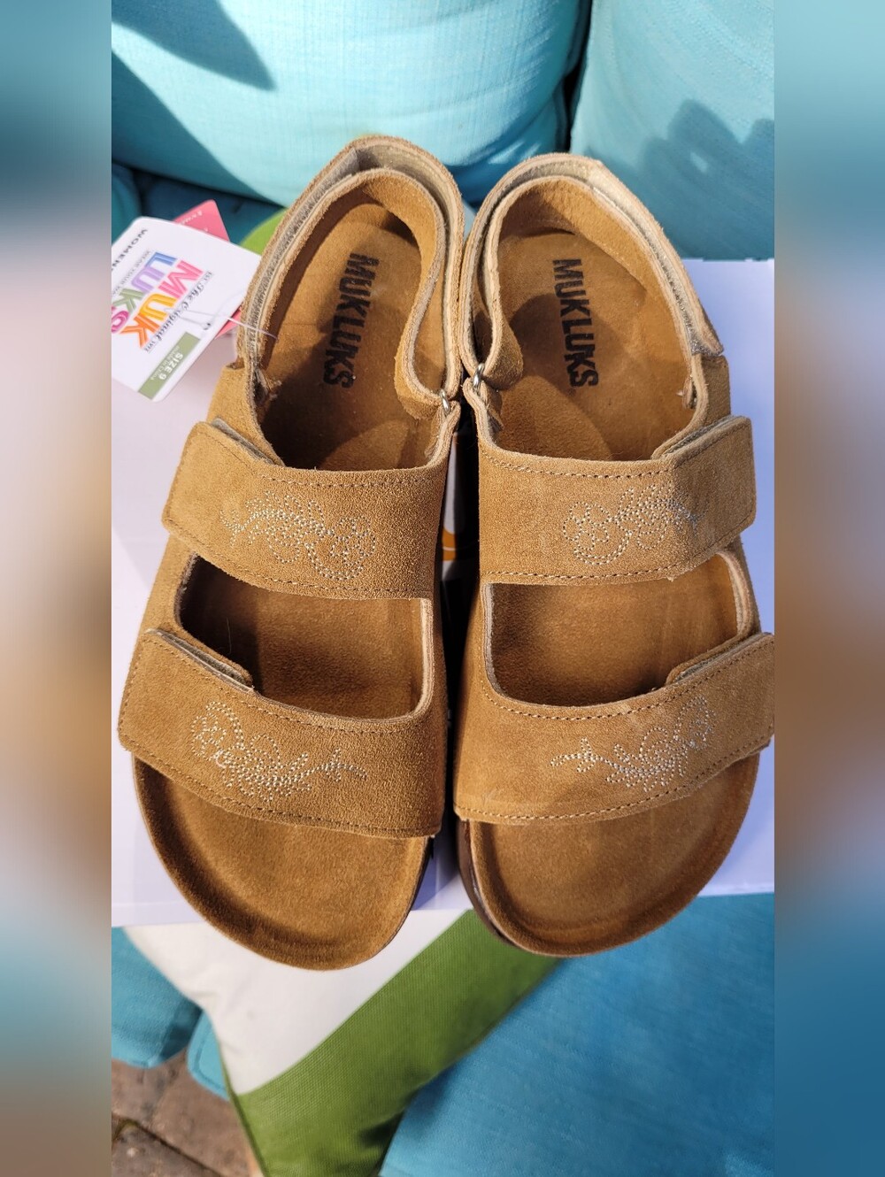 NWT | Muk Luks Tan Suede Slingback Slide Sandals